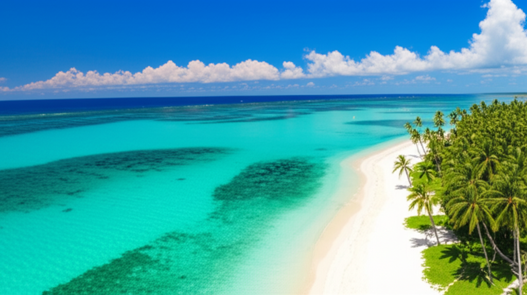 沖縄の美しいエメラルドグリーンの海